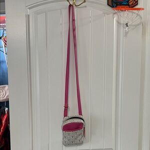 Tommy Hilfiger Crossbody Mini Bag in Hot Pink and Monogram Print